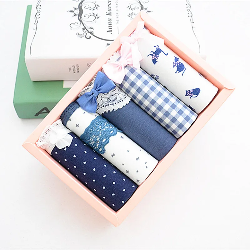 5pcs/lot 2017 Осень Новые дамы Нижнее белье Девочки Подростковая Трусики Хлопок