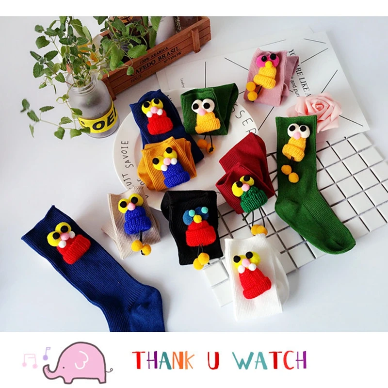 New cotton children socks warm font b baby b font feet new cartoon eye socks cute