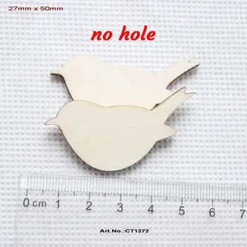 

(20pcs/lot) 50mm Unfinished Blank Wood Love Brids Wedding Ornaments 2" -CT1272