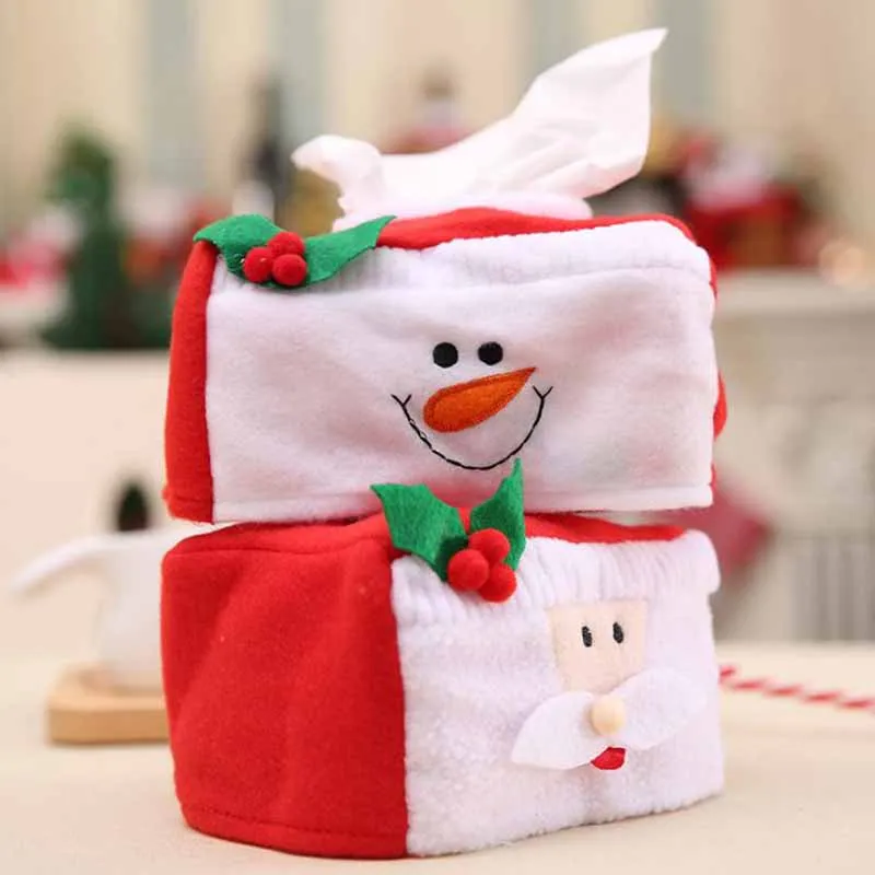 Merry Christmas Tissue Box Holder Cover Xmas Party Santa Claus Home Party Decor Merry Christmas Tissue Box Holder Cover Xmas Party Santa Claus Home Party Decor