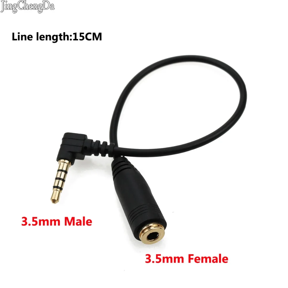 JCD 10pcs lot 90 Degree Headphone Extension Cable 3 5mm Jack Male to Female Aux Cable 3 5 mm Audio Extender Cord 15CM