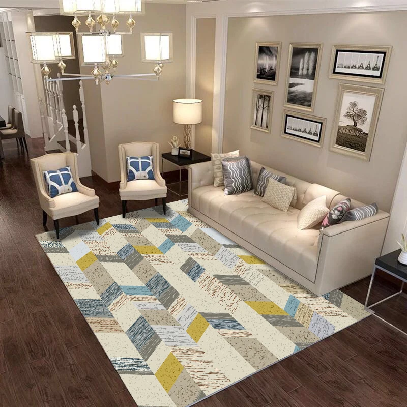 

Modern Simplicity Fashion Geometric Green Triangles Nonslip Floor Door Mat Parlor Living Room Home Decor Carpet Area Rug