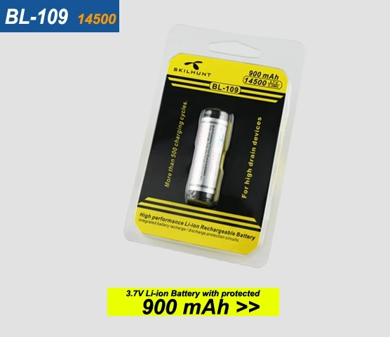 skilhunt BL-109 900 mAh Портативный осветительный аксессуар литий-ионный аккумулятор 14500