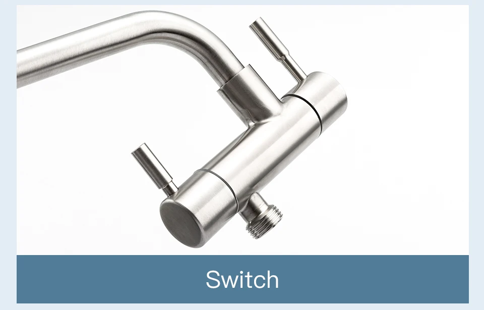 Frap Kitchen Faucet 304 Stainless Steel wall-mounted single cold quick open balcony laundry pool kitchen faucet with spray gun