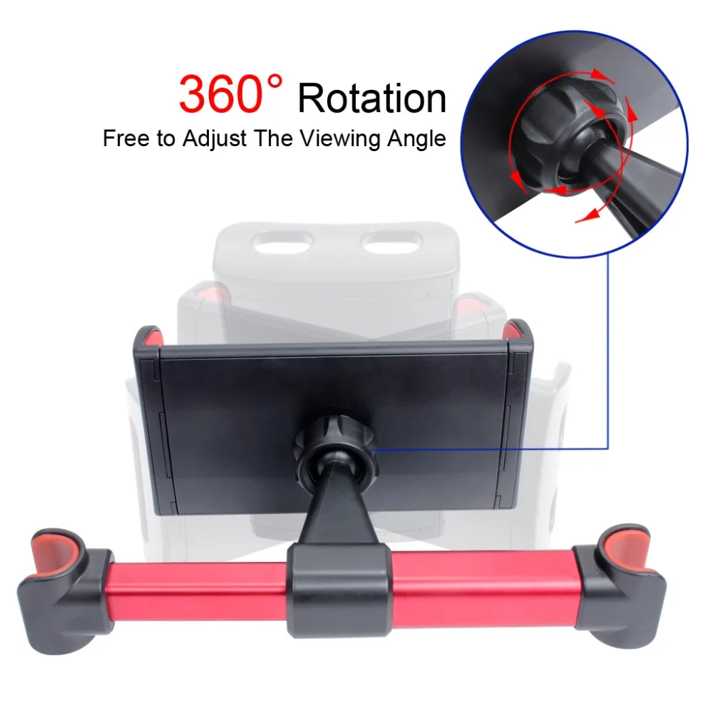 Car Headrest Tablet Mount Silica Gel Cell Phone Holder 360° Rotation Adjustable Mobile Phone Bracket 4-11 Devices Compatible (5)
