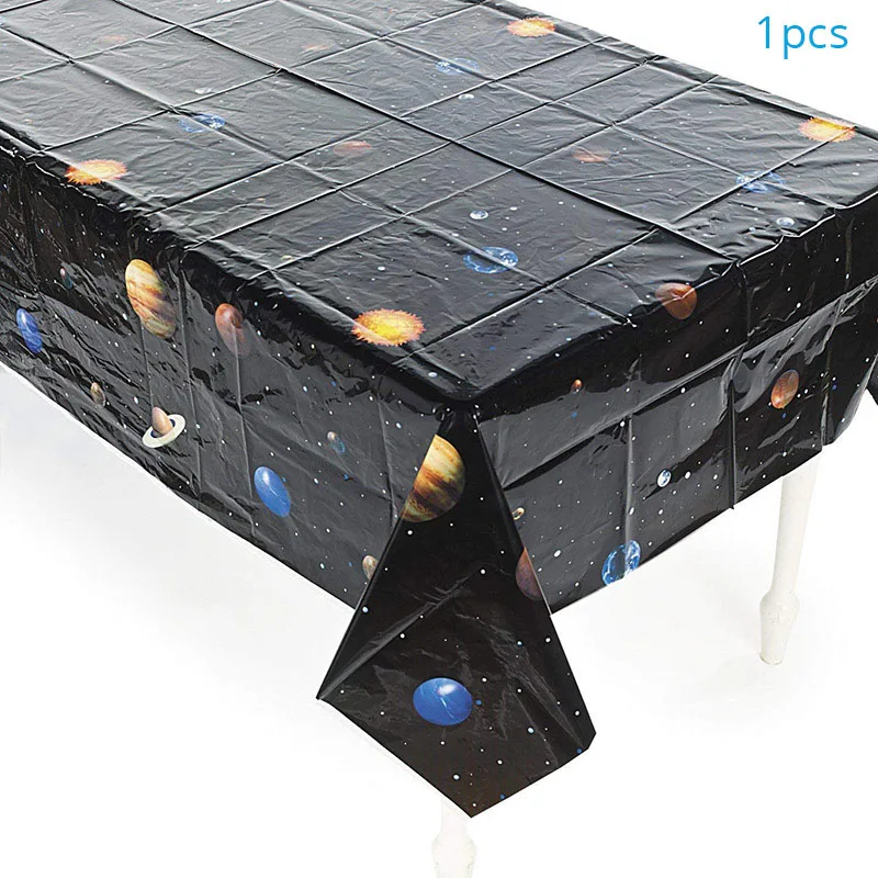 Космические вечерние 1,5 м 10LED светильник s космонавты и ракеты Mars космический корабль струнный светильник Galaxy солнечная система вечерние принадлежности для мальчиков на день рождения - Цвет: 1pcs Tablecloth