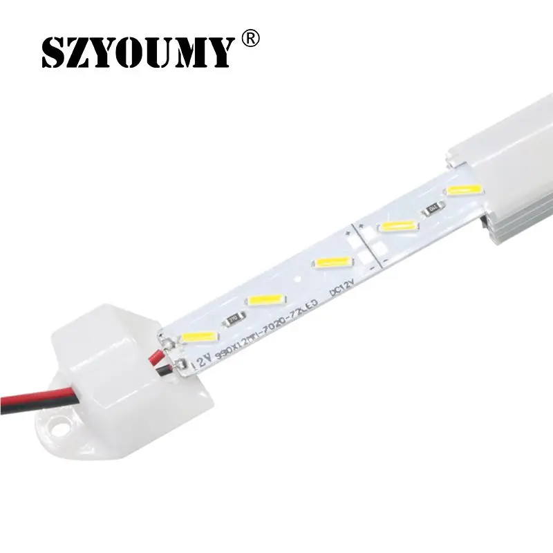 DC 12V SMD 7020 LED Жесткая жесткая полоса 50 см 100 150 бар свет алюминиевый корпус с молочно