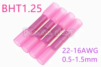 

50PCS RED BHT1.25 Heat Shrinkable Butt Waterproof Connector Splice Butt Heat Shrink Tube Joint and Connectors,22-16AWG 0.5-1.5mm