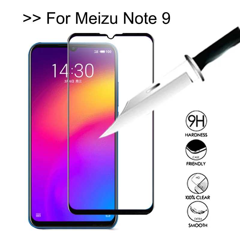 

full cover for meizu note 9 2019 screen protector tempered glas on for Maisie note 9 note9 meizu 9 note 6.2 inch case coque film