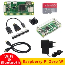 Raspberry Pi Zero W комплект 512MB ram встроенный WiFi и Bluetooth+ акриловый чехол+ радиатор для Raspberry Pi 0 W Beter than Zero 1,3