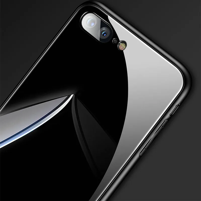 YueTuo роскошный стеклянный зеркальный чехол для iPhone 5 5S SE 6 s 6s 6plus 7 plus 7 plus 8 8plus силиконовый Твердый чехол на заднюю панель телефона etui
