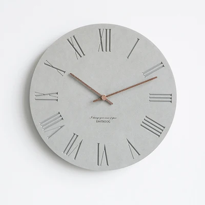G4 EMITDOOG 12 дюймовые не тикающие часы для гостиной кварцевые часы для дома серые бетонные настенные часы 29*29 см, деревянные стрелки - Цвет: G1