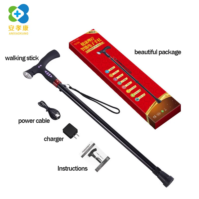 ANXIAOKANG Smart Radio Old Man Walking Stick Lighting Alarm Telescopic Musical Ultra Light Music Electronic Cane for Elderly ANXIAOKANG Smart Radio Old Man Walking Stick Lighting Alarm Telescopic Musical Ultra Light Music Electronic Cane for Elderly