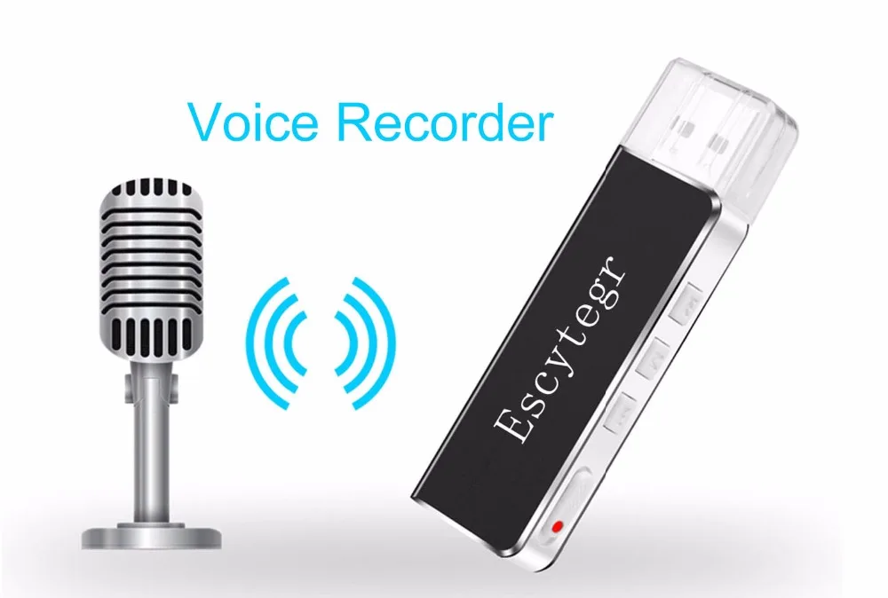 

003 Escytegr Mini Voice Recorder Digital Sound Audio Recorder 8GB USB Flash Driver MP3 Player Dictaphone With Earphone