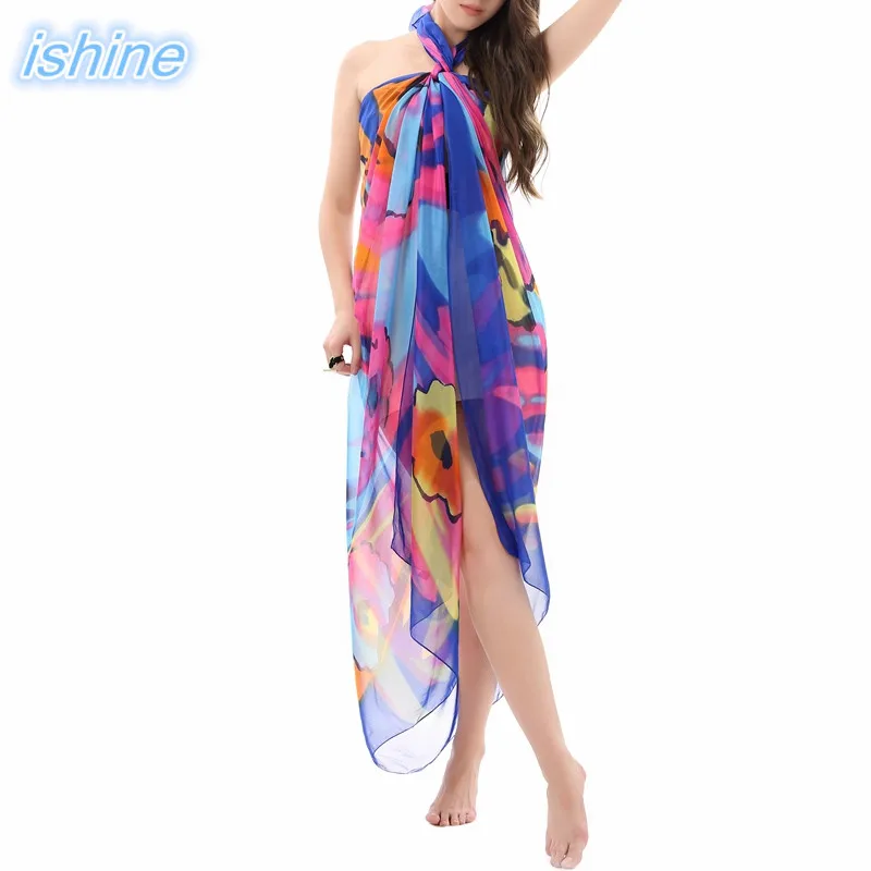 150*180 cm Faux Silk Long Beach Bikini Cover Up Scarf 2018 Summer Women