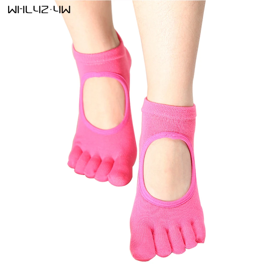Image 5 pairs lot Pilates Toe Socks Non slip Durable Pilates Socks Half Toe Ankle Grip cool Five Finger sock hot sale free shipping