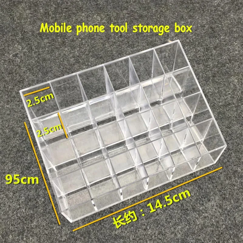 Возняк инструмент для ремонта мобильных телефонов пластиковый акриловый ящик для хранения косметики отвертка коробка для хранения