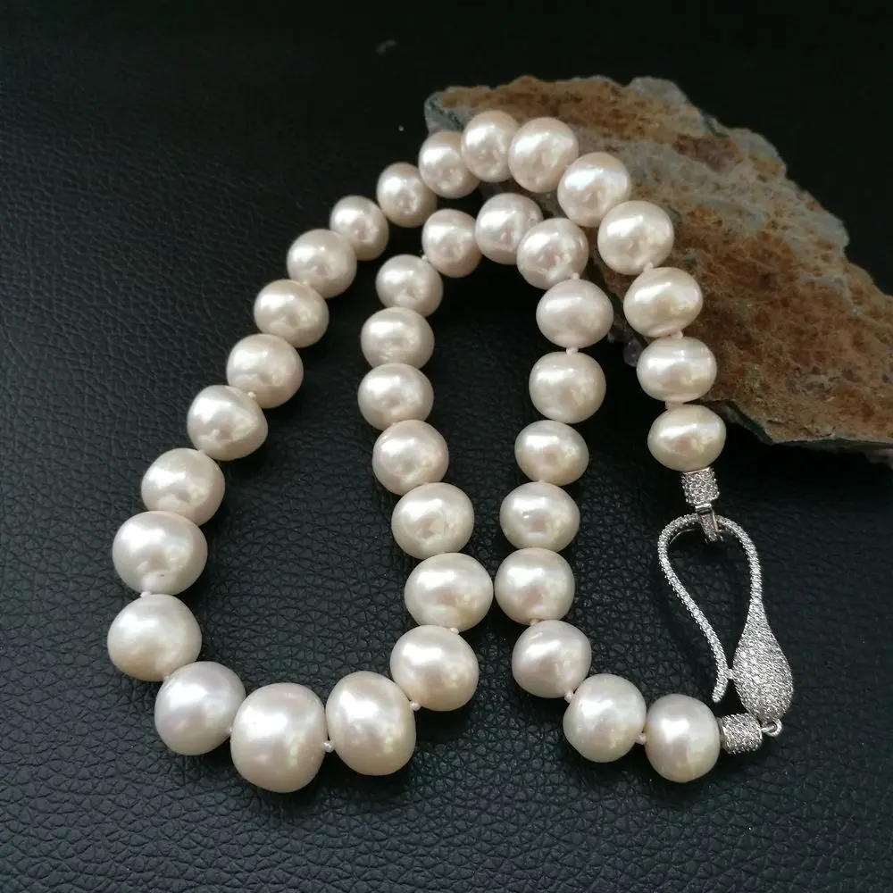 Natural White Keshi Pearl 9 10MM 19 Necklace in Chain Necklaces From 