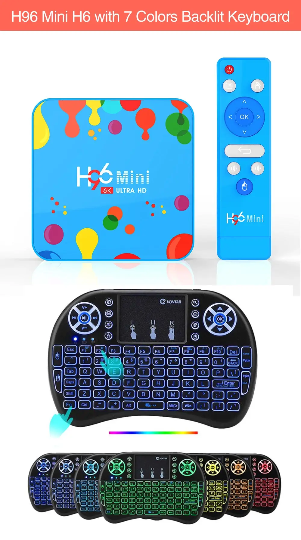 H96 Мини Android 9,0 ТВ приставка 4 Гб 128 ГБ 32 ГБ Allwinner H6 четырехъядерный 6K H.265 USB3.0 двойной Wifi HDR Google плеер Youtub телеприставка