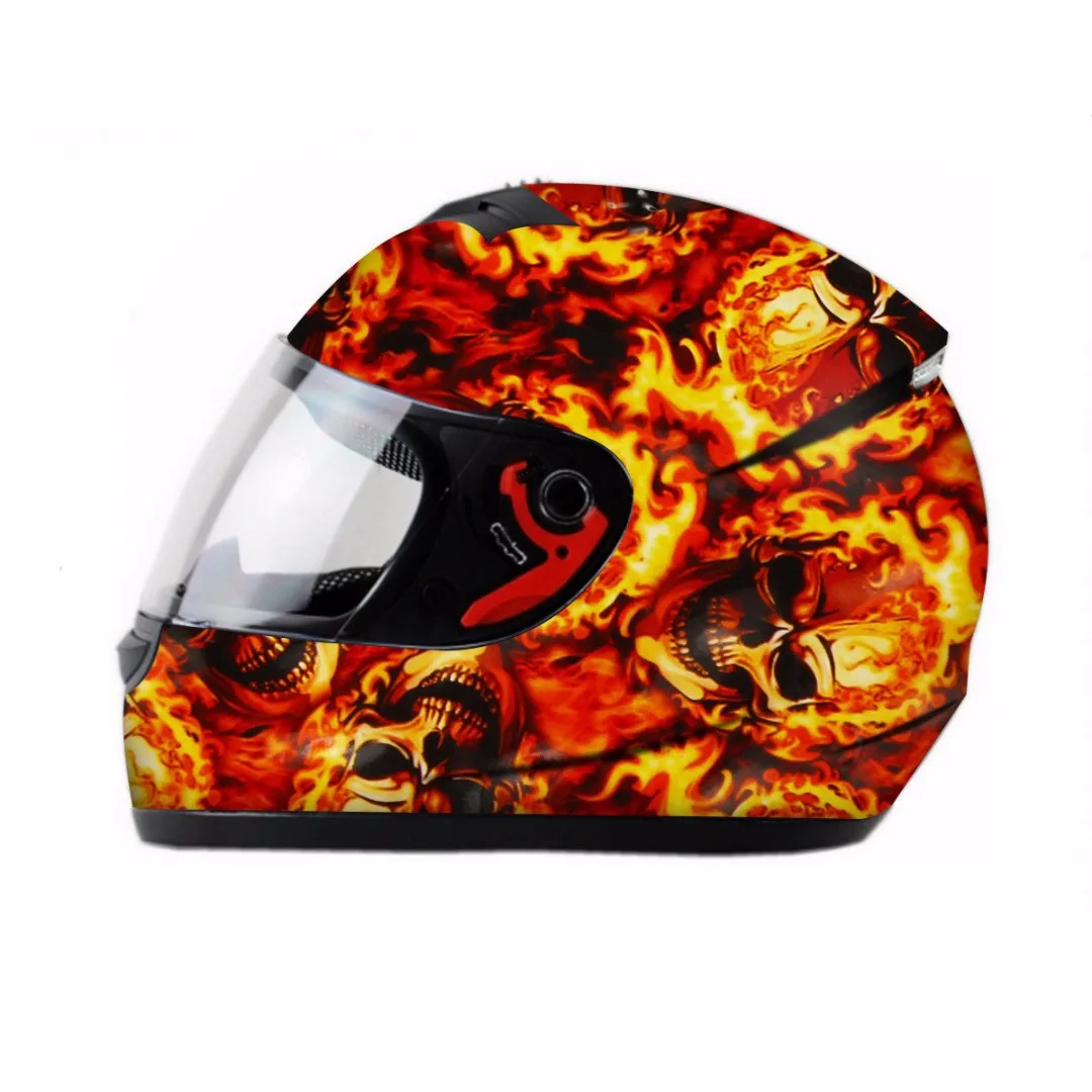 PVA 0.5*1m Red Fire Skulls Hydrographic Water Transfer Film Printing Hydro