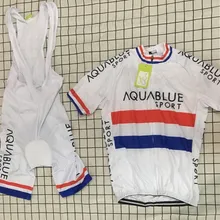 AQUA BLUE SPORT PRO команда белый с коротким рукавом Vélo Лето Велоспорт одежда ROPA CICLISMO+ шорты BIB 3D гель колодок