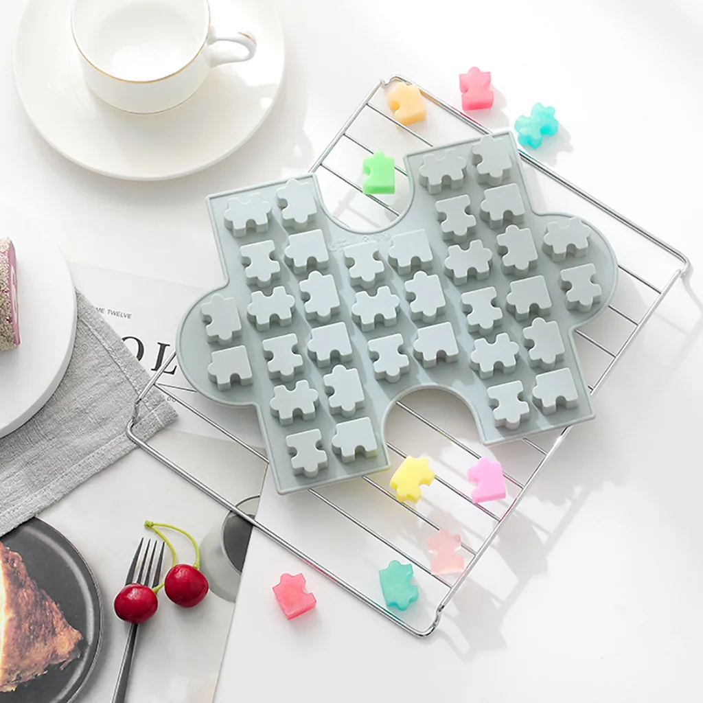 

Colorful Puzzle Silicone Molds Cake Mold For Children Ice Cube Pastry Cake Chocolate Candy Mould Kids Kitchen Tool#p7