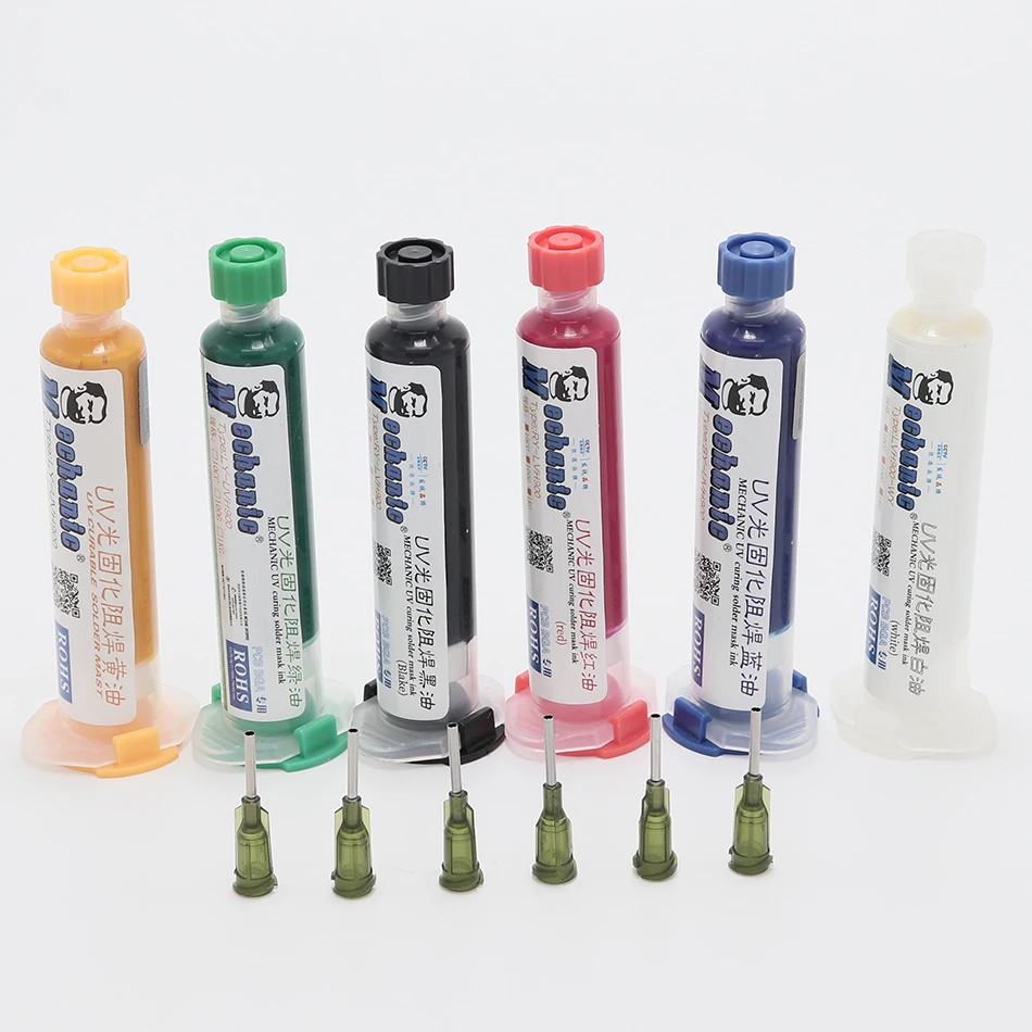 

MECHANIC 10cc PCB UV photosensitive inks green oil curable solder resist ink BGA mask Circuit board Insulation protection tool