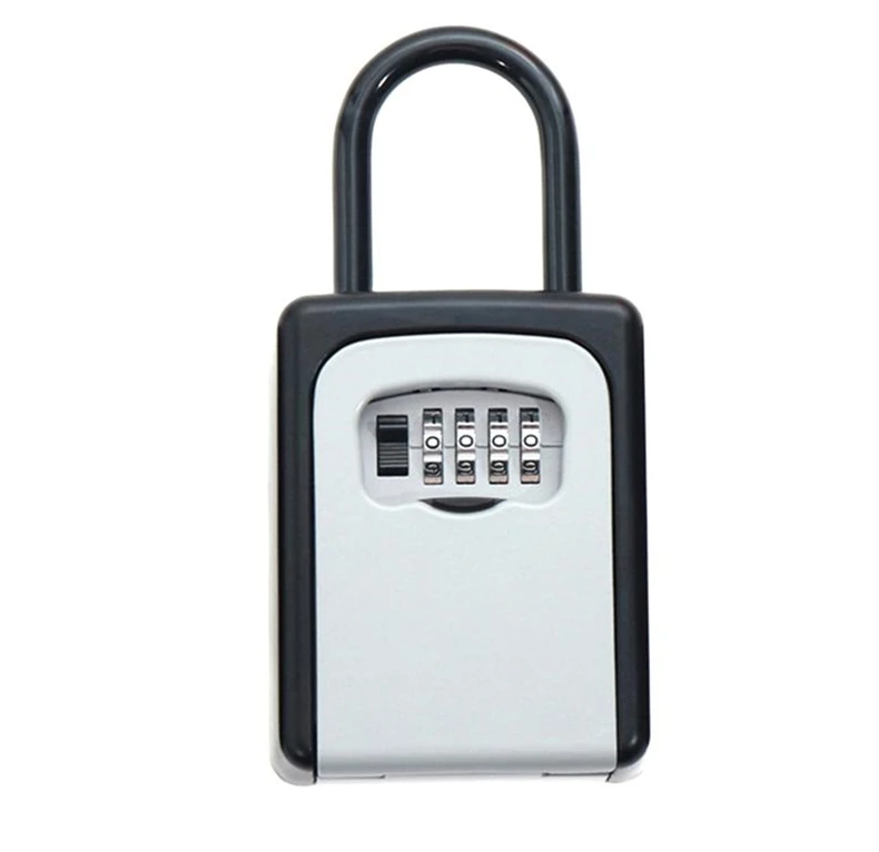 Safty Key Lock Box Set-ваша собственная комбинация портативный алюминиевый сплав Key Safe Box Secure Box Security Key Holder (белый)