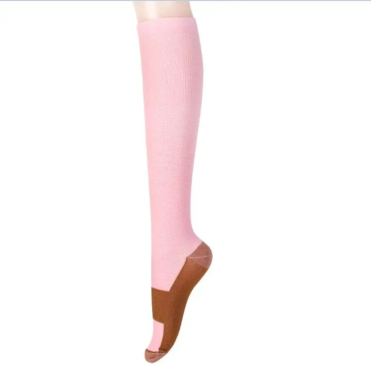 Дэвид Энджи, унисекс, медные Компрессионные носки для женщин и мужчин, анти усталость, облегчение боли, гольфы, 15-20 мм рт. Ст., градуированные, 1Yc2374 - Цвет: L XL pink
