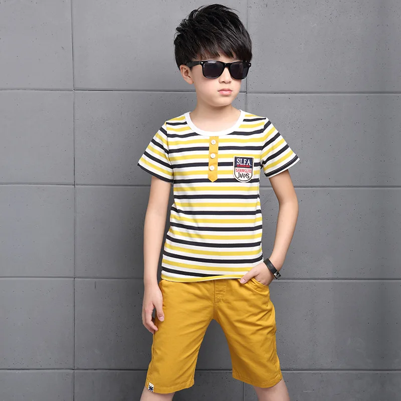 

Cotton short-sleeved t-shirt plus 2017 Summer new Children's clothing boy costume tracksuits 4 5 6 7 8 9 10 Years old clothes