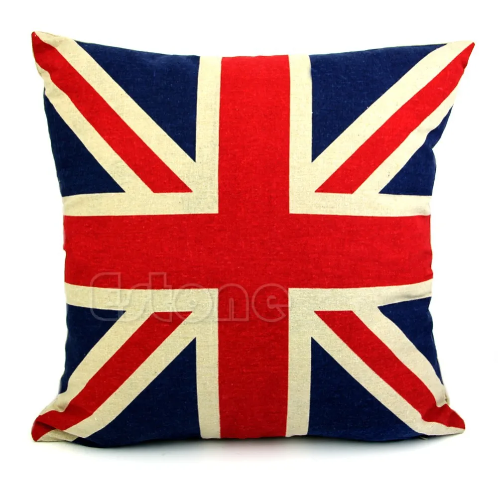 Union Jack Decorative Pillows 45*45 Linen Cotton Home Decor For Sofa Throw Pillows US Flag ...