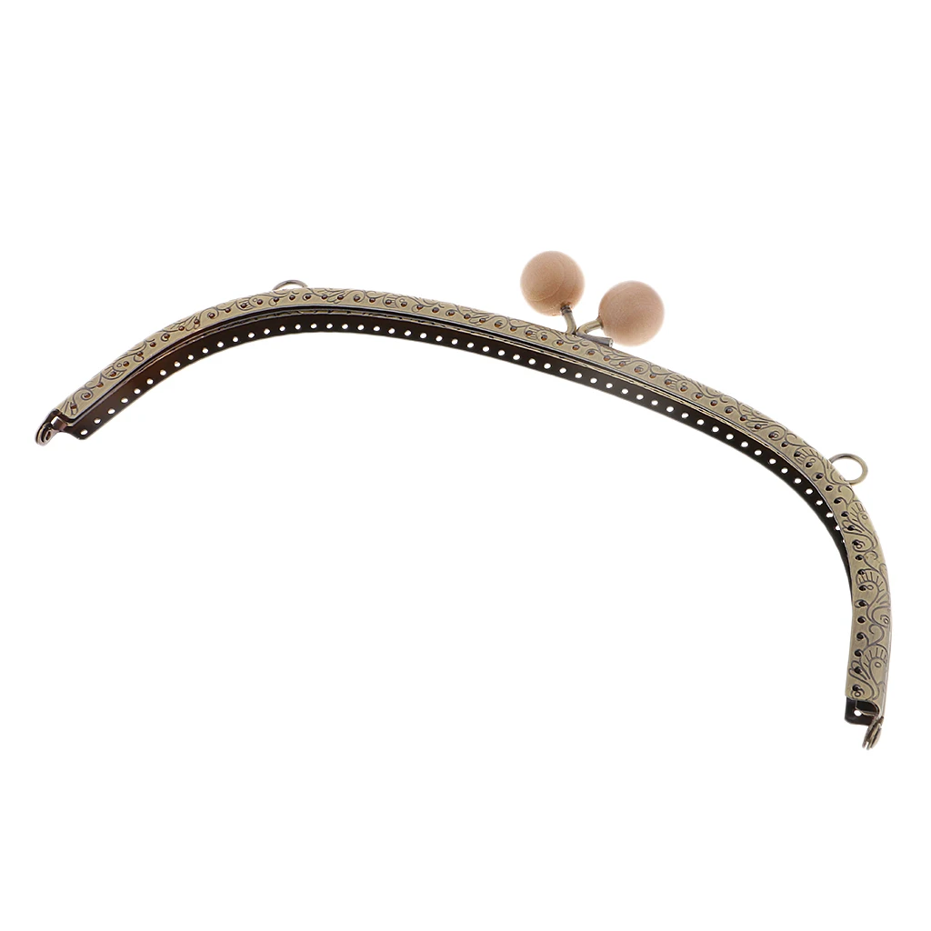  24.5cm Metal Arch Frame Kiss Clasp Lock Bead Head for DIY Handbag Purse Coin Bag