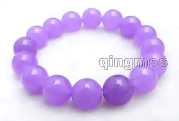 

Beautiful Super luster big 12MM Light Purple round Stone 7.5inch Strands by elastic bacelet-bra174