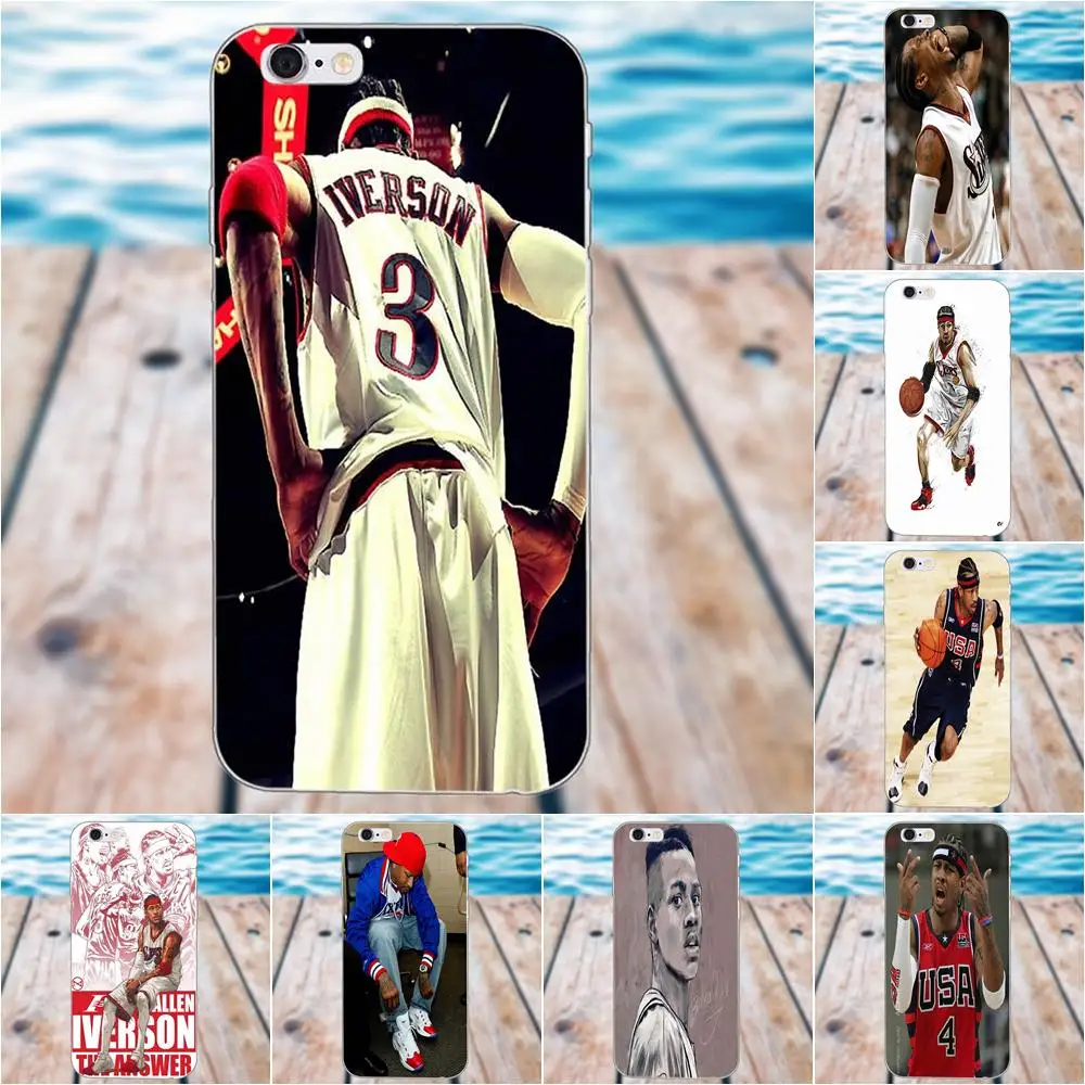 MicroData Basketball Supper Star Allen Iverson For Apple iPhone 4 4S 5 5C SE 6 6S 7 8 Plus X Galaxy Grand Core II Prime Alpha