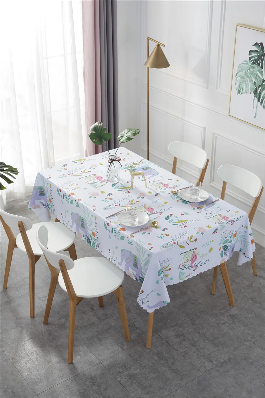 Фламинго водонепроницаемый прямоугольник скатерть скандинавском стиле ПВХ покрытие для дома Кухня украшения Вечерние Банкетный обеденный стол ткань
