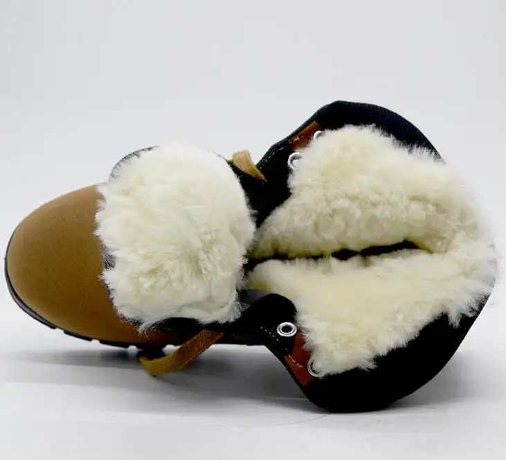 AMSHCA/зимние шерстяные ботинки; мужские армейские ботинки из натуральной кожи с мехом; армейские ботинки для отдыха; ботинки в русском стиле; цвет коричневый