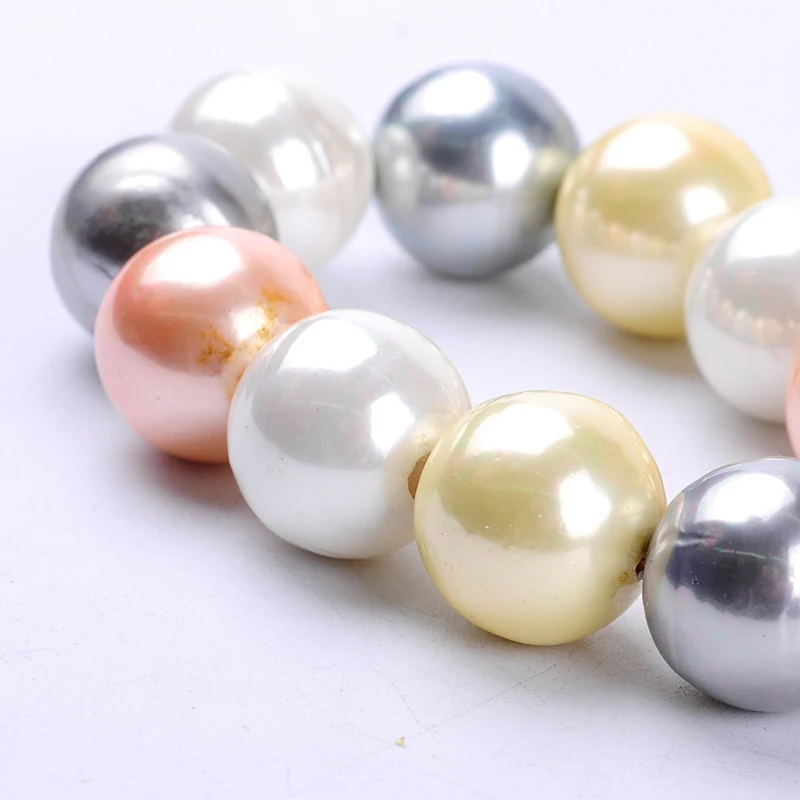 1pack/lot 18mm Fashion Round Ball Natural Shell Pearl Loose Spacer Beads Mixed Multi Colours DIY for Jewelry & Craft necklace
