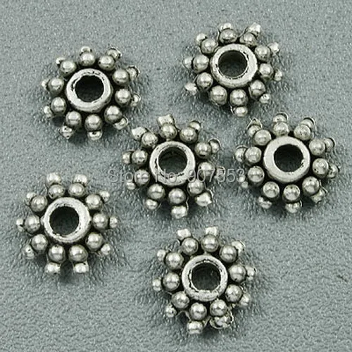 

100Pcs Tibetan silver 9.6mm wide daisy spacer beads h0874