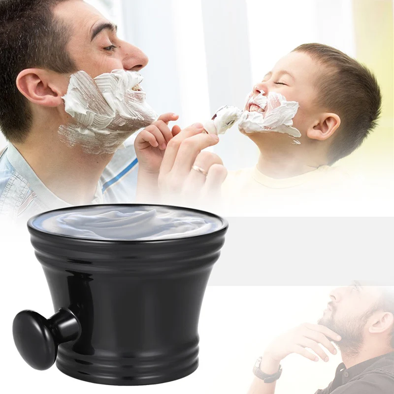 Man Shaving Bowl with Handle Plastic Soap Mug Bowl Cup for Shave Brush