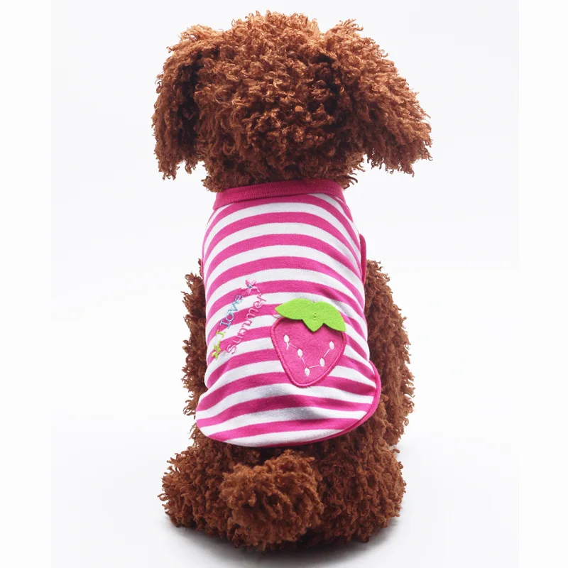 

2018 New Spring Summer XXS Pet Dog Clothes Embroidery Puppy Vest Dog T-Shirt Pet Cat Small Dog 100%Cotton Clothing Apparel