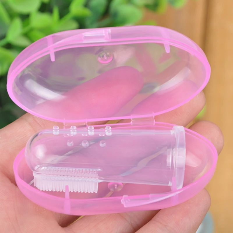 

1 Set Silica Gel Newborn Baby Toothbrush with Box Infant Dental Care Finger Teeth brush Toddler Teether Tooth Massage Cleaning