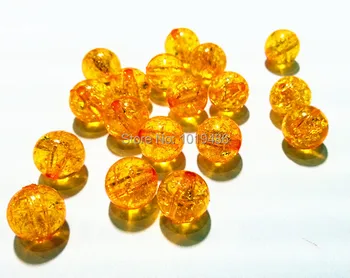 

(Choose size) 10mm/12mm/16mm/20mm mustard yellow color Acrylic clear Crack Beads, Colorful Chunky Beads for Necklace Jewelry
