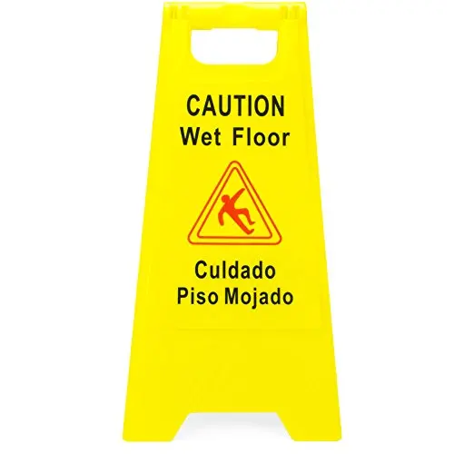 

MYSBIKER Caution Wet Floor Sign, 1Pack Floor Safety Sign, Cuadado Piso Mojado, 2-Sided Fold-Out 62*30cm