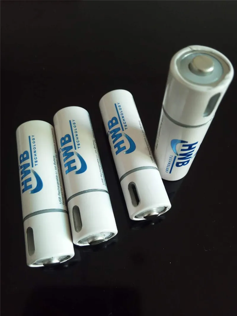 

New technology! 4pcs NoEnName-Null 1.5V AA 1200mAh li-polymer li-po rechargeable lithium li-ion battery with USB cable pack
