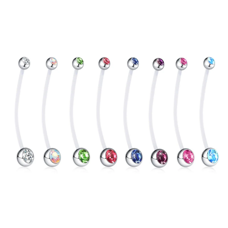 

1pcs Multicolor Surgical Steel Dangle Navel Rings Pregnant Woman Navel Bars Fashion Belly Button Ring Piercing Sexy Body Jewelry