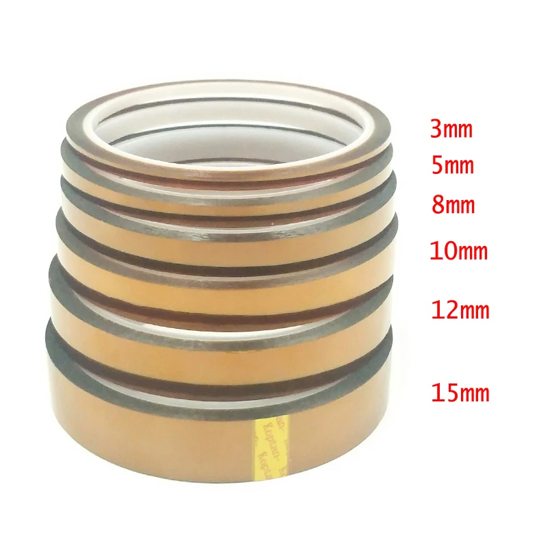 3/5/8/10/12/15MM*33M*0.055MM Gold BGA Tape, Thermal Insulation Tape, High Temperature Tape Free shipping