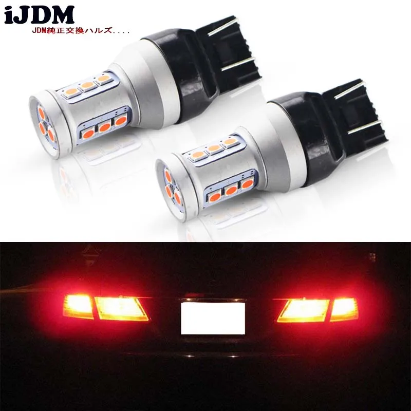 

iJDM Car Tail Lights 7443 led Strobe/Flashing Featured Red W21/5W LED T20 LED Replacement Bulbs For Brake/Tail Lights 12V white