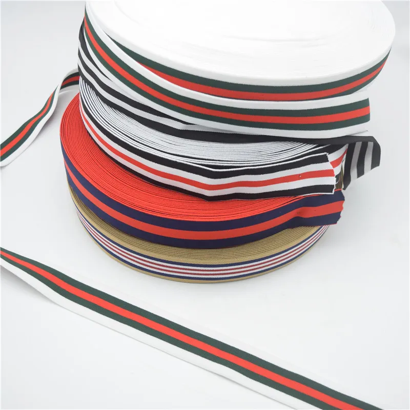 

5yards Striped Rubber Elastic Ribbon Trim, DIY Fashion Elastic Trim Pants Edge wide:4cm