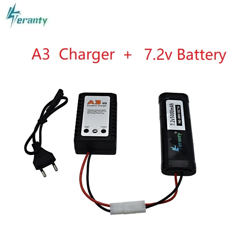 7 2 v RC батарея и зарядное устройство A3 5000mAh 15c с разъемом разряда Tamiya SC * 6 ячеек Ni-MH
