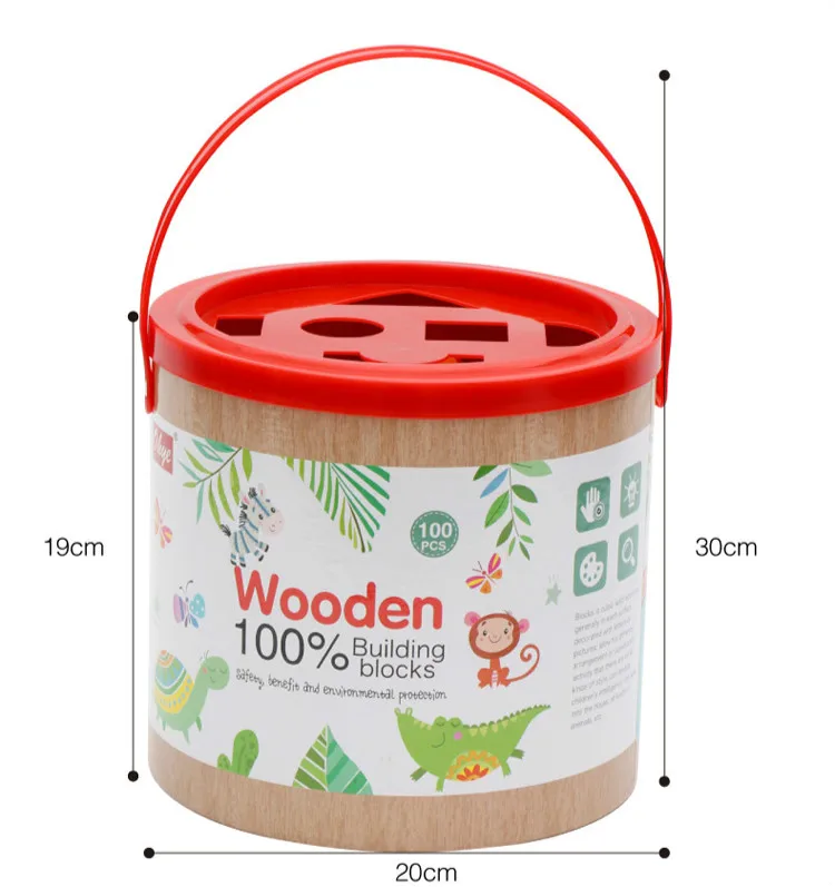 Umweltschutz holz 100 stück barreled kinder digitale alphabet szene gebäude sracking block spielzeug 0-14 jahre